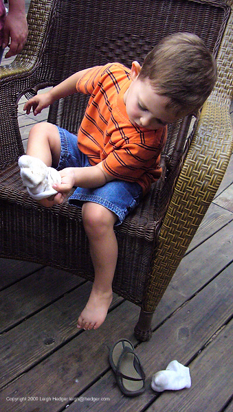 Ian deals with the gritty results of combining sandals and socks.