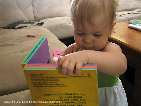 Taylor recommends books you can read upside down.